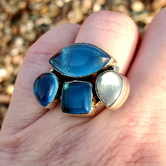 New Dichroic Glass 925 Silver Ring. - Picture 4 of 12